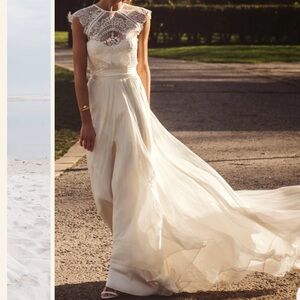 Catherine Deane Anika Skirt. NWT. Size US 0. Color oyster/ivory. Wedding